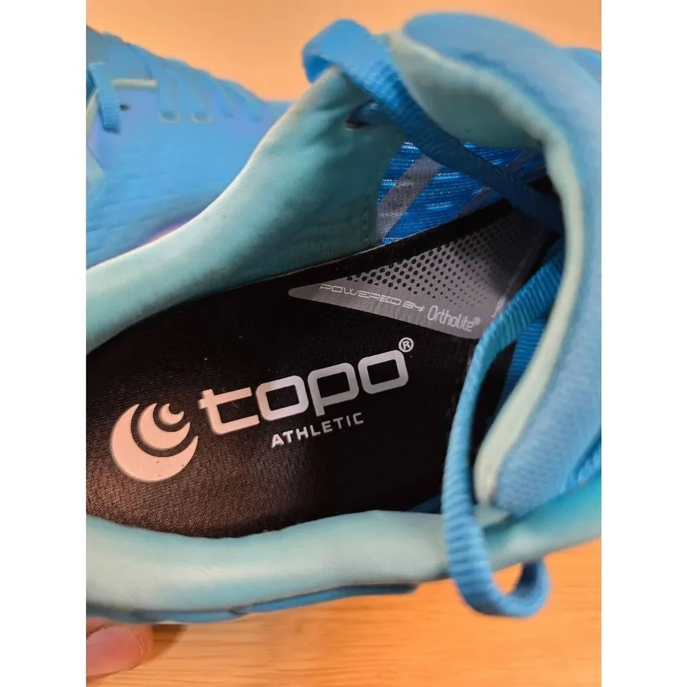 Topo Athletic Atmos Women's Size 6 Blue White Cushion Running Shoes Sneakers